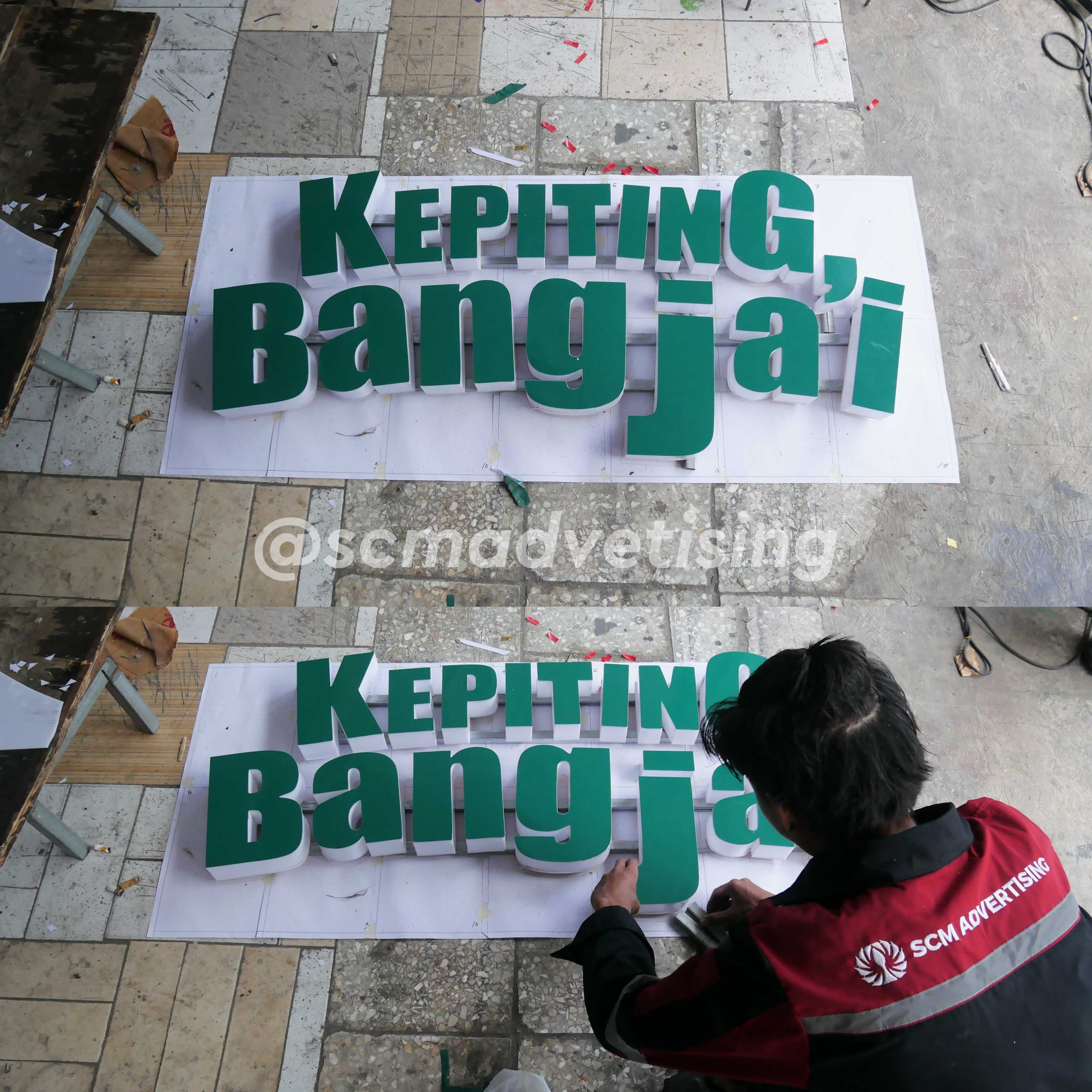 Huruf Timbul Akrilik Kepiting Bang Ja'i