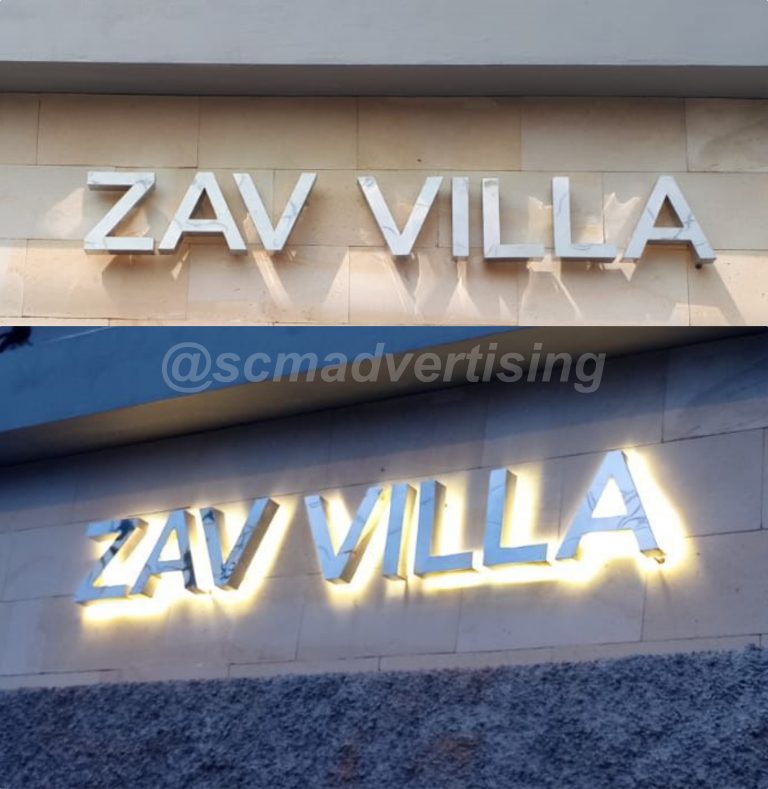 Letter Timbul Stainless Jogja ZAV VILLA