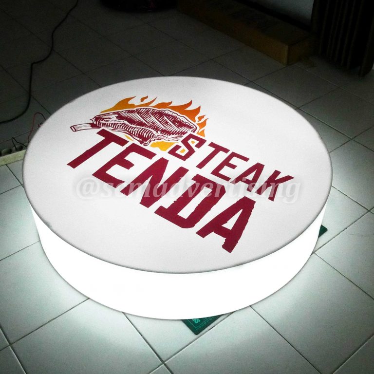 Neonbox Akrilik Bulat Sticker Printing Jogja
