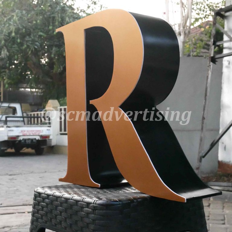 Letter Timbul Akrilik Galvanis Cat Plus Sticker Cutting Jogja