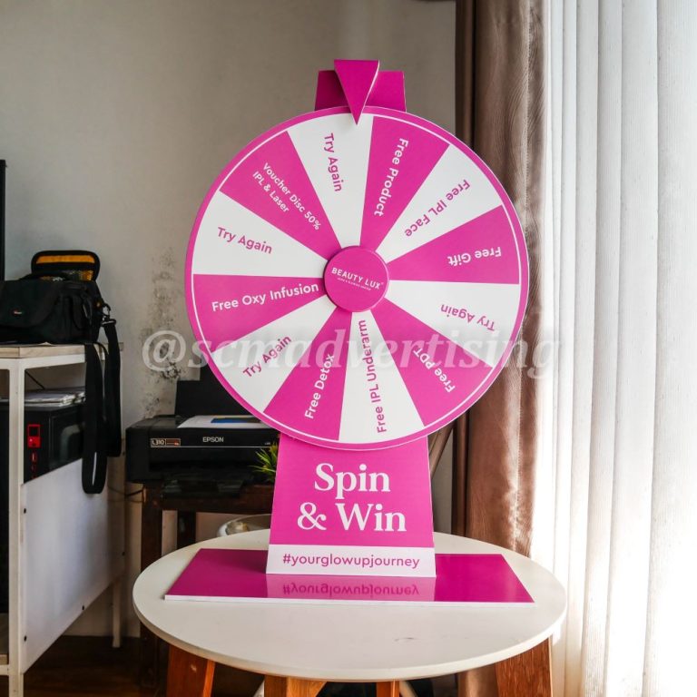 Fortune Wheel Meja Sticker Printing Beauty Lux