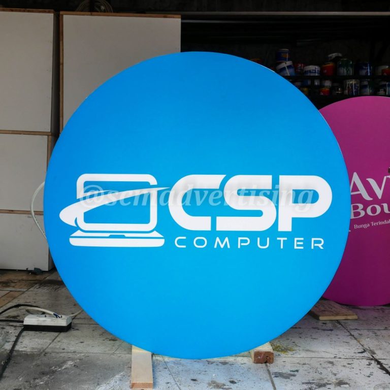 Neonbox Full Akrilik Bulat Sticker Printing UV