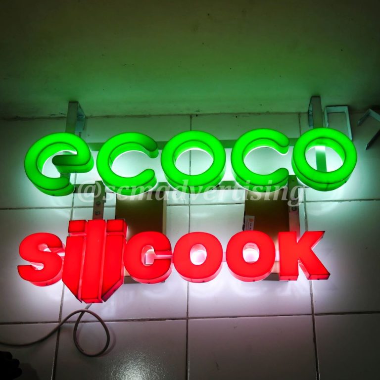 Letter Timbul Akrilik Jogja Sticker Cutting Menyala