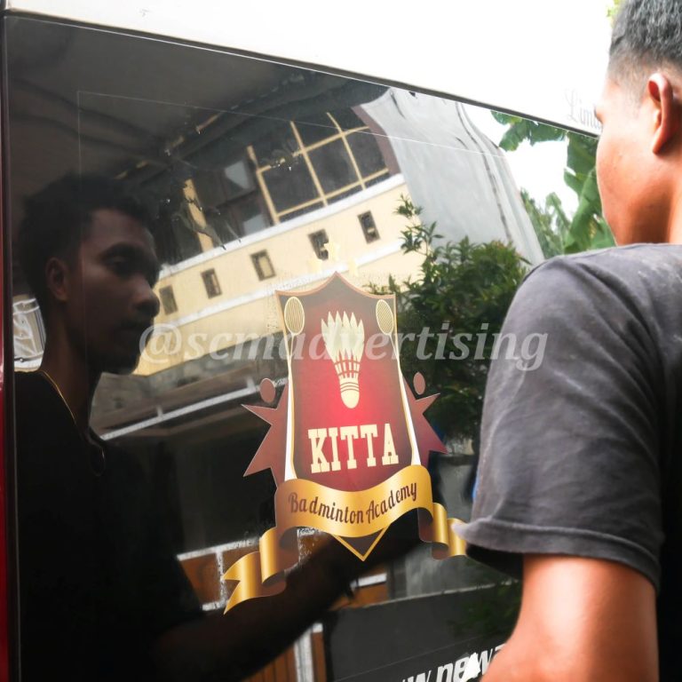 Sticker Printing UV Jogja Elf Sekolah KITTA Badminton