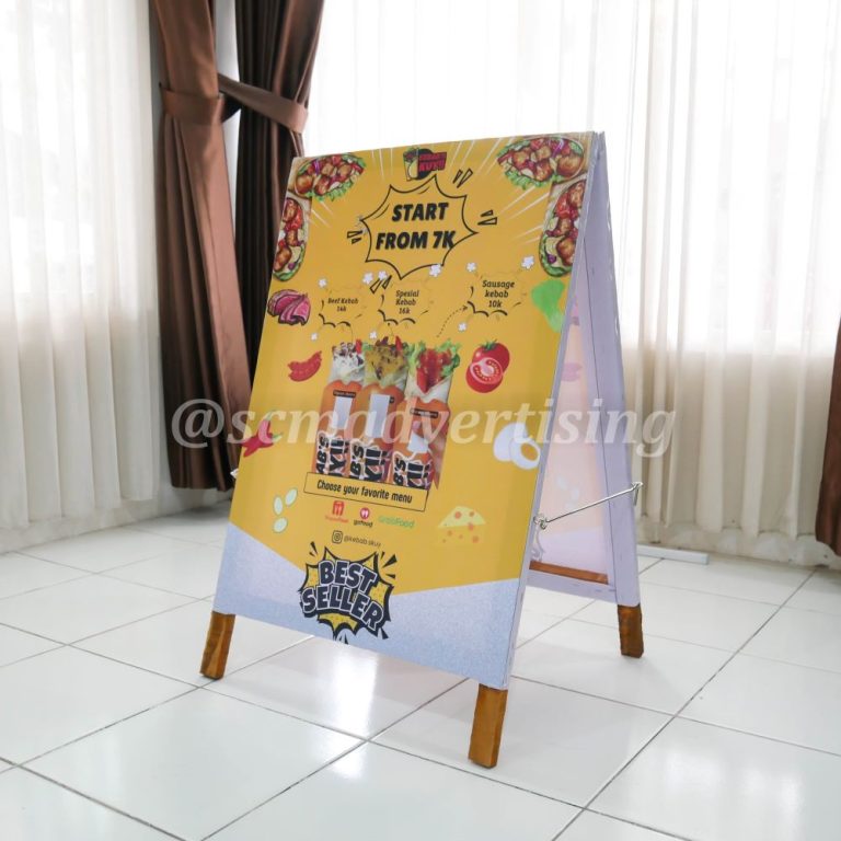 Papan Nama Segitiga Jogja Rangka Kayu