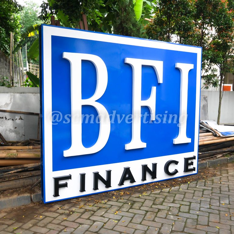Papan Logo Huruf Timbul Galvanis Jogja BFI Finance Solo Baru