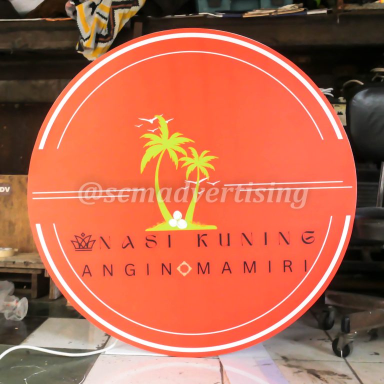 Neonbox Akrilik Bulat Jogja Sticker Printing Angin Mamiri