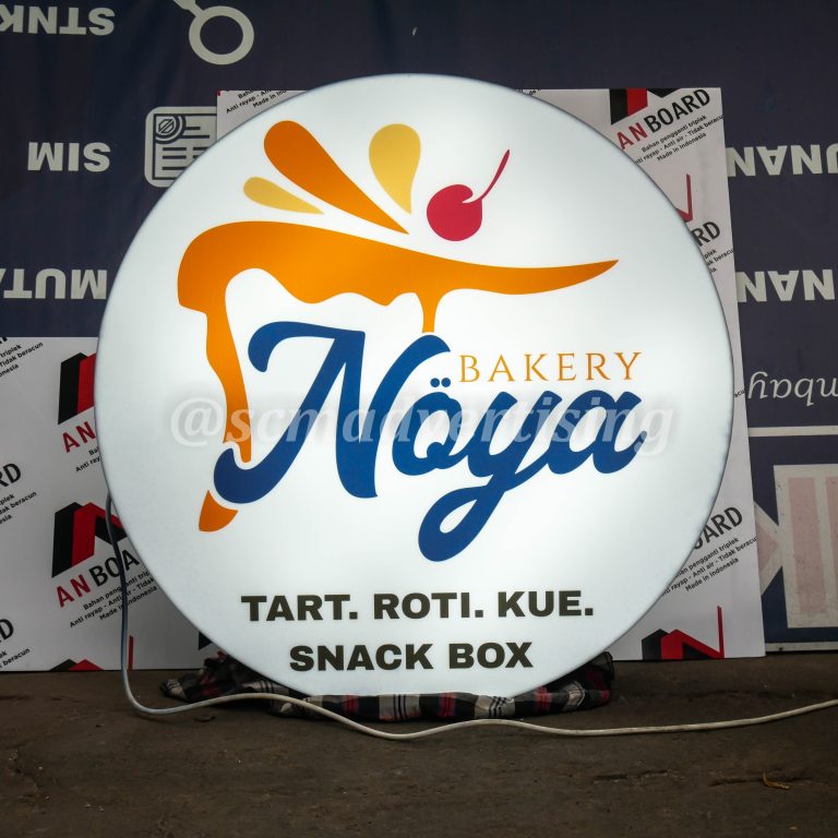 Neonbox Full Akrilik Bulat Jogja Sticker Printing Noya Bakery