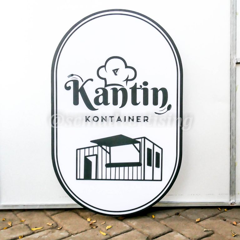Neonbox Full Akrilik Custom Sticker Printing UV Jogja Kantin Kontainer